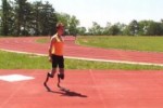 Beatrice "Bebe" Vio si allena sulla pista di atletica di Trieste