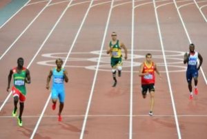 Semifinale dei 400 metri alle Olimpiadi di Londra 2012, con Oscar Pistorius
