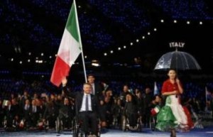 Cerimonia d'apertura delle Paralimpiadi di Londra: Oscar De Pellegrin portabandiera dell'Italia
