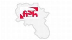 Contorni della Regione Campania, con il logo FISH al centro