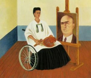 Frida Kahlo, "Autoritratto con il dottor Farill", 1951