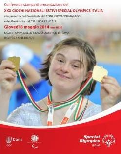 Locandina della conferenza stampa di presentazione dei XXX Giochi Nazionali Estivi di Special Olympics