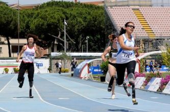 Vittoria di Giiusy Versace sui 100 metri ai Campionati Italiani di Grossetto 2014 (Agenzia Fotografica BF)