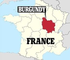 Carta della Francia, con evidenza alla Borgogna