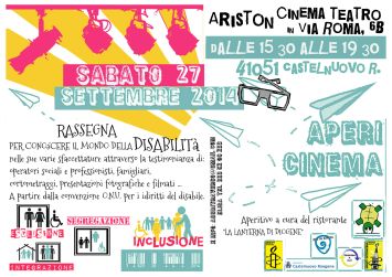Locandina dell'"Apericinema" di Castelnuovo Rangone (Modena), 27 settembre 2014