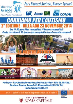 Locandina di "Corriamo per l'autismo", Roma, 23 novembre 2014