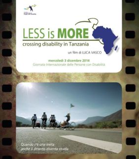 Locandina della proiezione di "Less is more" a Bologma, 3 dicembre 2014