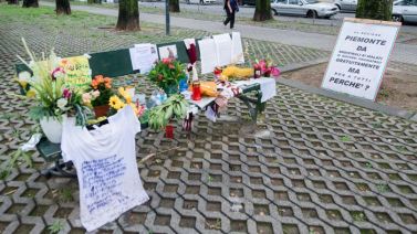 Panchina di Torino dove il 5 agosto 2015 ha cominciato a morire Andrea Soldi