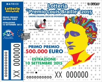 Biglietto della Lotteria Nazionale Premio Louis Braille 2015