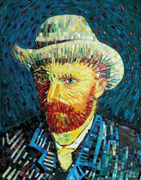 Mosaico raffigurante Van Gogh, realizzato all'Officina dell'Arte di Pordenone
