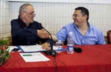 Il presidente nazionale della UILDM Luigi Querini (a sinistra) e Vincenzo Falabella, presidente nazionale della FISH (Federazione Italiana per il Superamento dell'Handicap)