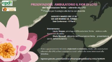 Locandina della presentazione del Fior di Loto, Torino, 3 marzo 2016