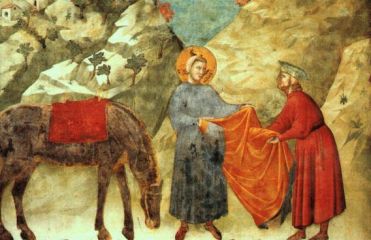 Giotto, "San Francesco dona il mantello a un povero", Basilica Superiore di Assisi, 1295-1299 circa