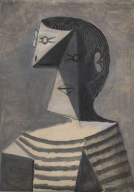 Fotografia di Pablo Picasso, "Busto di uomo in maglia a righe", 1939, Venezia, Collezione Guggenheim
