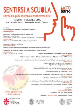 Manifesto del convegno dell'11 novembre 2016 a Firenze, "Sentirsi a scuola"