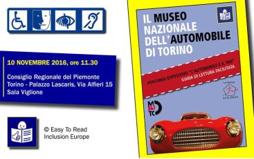 Realizzazione grafica elaborata per la guida facilitata del Museo Nazionale dell'Automobile di Torino