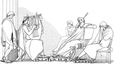 Demodoco commuove Ulisse (illustrazione di John Flaxman)