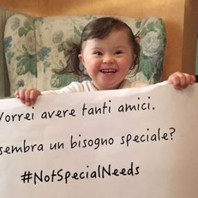 Immagine-simbolo della campagna "Not Special Needs", 21 marzo 2017