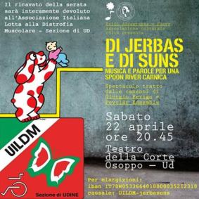 Manifesto dello spettacolo "Di Jerbas e di Suns", Osoppo (Udine), 22 aprile 2017