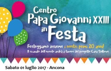 Manifesto dell'evento del 1° luglio 2017 ad Ancona, promosso dal Centro Papa Giovanni XXIII