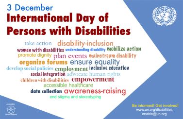 Poster dell'ONU per la Giornata Internazionale delle Persone con Disabilità del 3 dicembre 2017