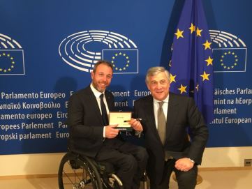 Andrea Stella e Antonio Tajani, Bruxelles, 6 dicembre 2017