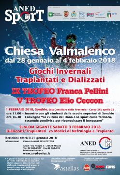 Locandina dei Giochi Invernali Trapiantati e Dializzati, Valtellina, gennaio-febbraio 2018
