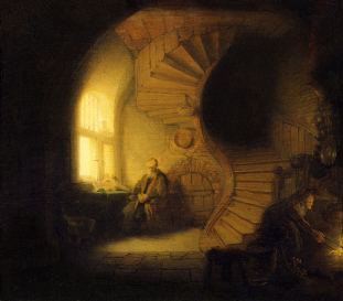 Rembrandt, "Filosofo in meditazione", 1632 (Museo del Louvre di Parigi)