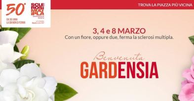 Manifesto dell'iniziativa "Benvenuta Gardensia!" dell'AISM