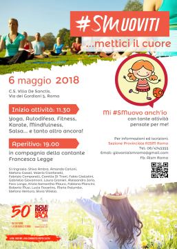 AISM Roma, "#SMuoviti... mettici il cuore", 6 maggio 2018, locandina