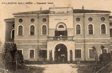 Foto d'epoca dell'Ospedale Verdi di Villanova sull'Arda