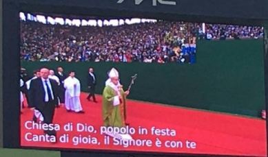 Ottobre 2017, sottotitolazione a Bologna della Messa celebrata da Papa Francesco