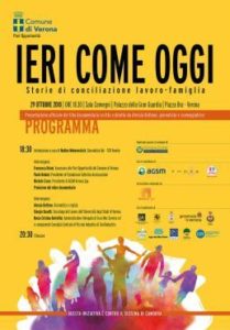 Locandina della presentazione del 29 ottobre 2018 a Verona di "Ieri come oggi"