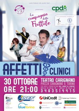 Locandina dello spettacolo "Affetti clinici", Torino, 30 ottobre 2018