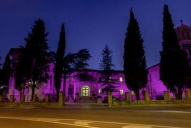 Istituto Serafico di Assisi illuminato di viola