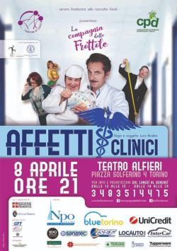 Locandina dello spettacolo "Affetti clinici", Torino, 8 aprile 2019