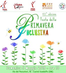 Locandina dell'ottava "Festa della Primavera Inclusiva", 7 maggio 2019, Castel Gandolfo (Roma)