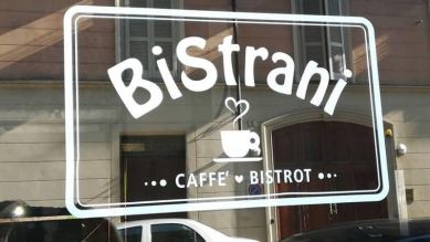 Insegna del Bistrot "BiStrani" di Torino