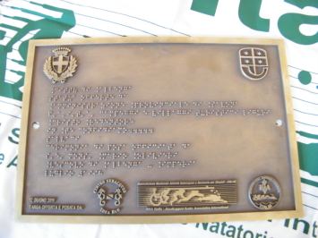 Targa in Braille collocata nei fondali dell'Isola Gallinara, vicina ad Albenga (Savona)
