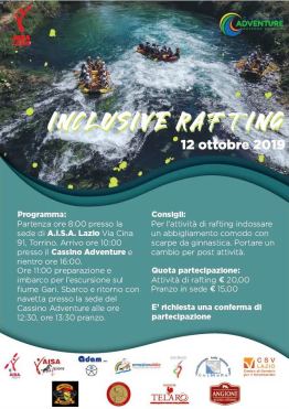 Locandina di "Inclusive Rafting 2019"