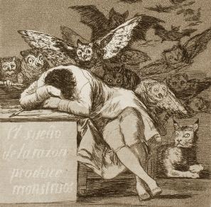 Francisco Goya, "Il sonno della ragione genera mostri", 1797, Madrid, Museo del Prado