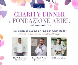 Locandina del "Charity Dinner" di Fondazione Ariel, maggio 2020