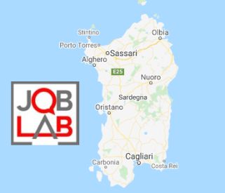 Pianta della Sardegna con marchio di "JobLab"
