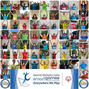 Collage di partecipanti agli "Smart Games" di Special Olympics Italia