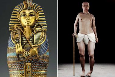 Tutankhamon, sarcofago e ricostruzione della figura