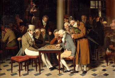 Louis-Léopold Boilly, "Jeux de dames au café Lamblin au Palais-Royal", 1805