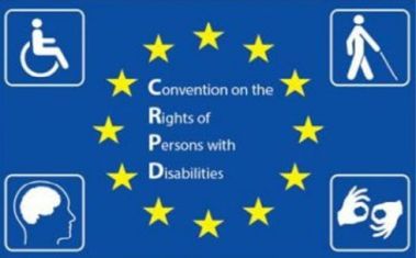 Logo della Convenzione ONU, con simboli di varie disabilità