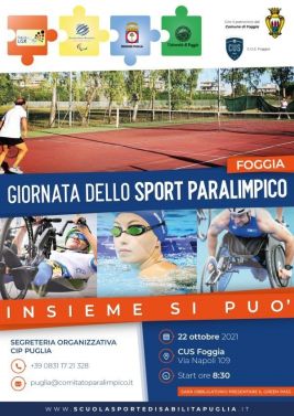 Locandina della Giornata dello Sport Paralimpico, Foggia, 22 ottobre 2021