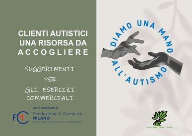 Opuscolo su autismo dell'Associazione L'Orticva di Milano per gli esercizi commerciali