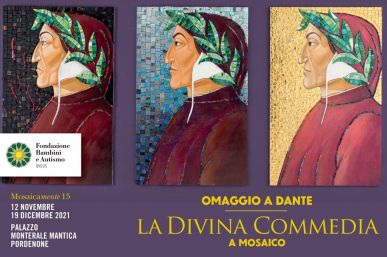 Manifesto mostra Pordenone dedicata a Dante, novembre-dicembre 2021